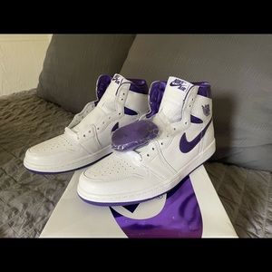 Air Jordan 1 High court metallic purple/white